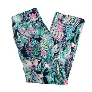 Lilly Pulitzer Loralee Pants Pull On Sz. S Lookin Sharp Blue Pink Spring Summer